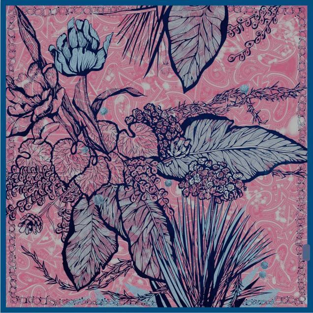 Custom  lPrinted Square Silk Scarf